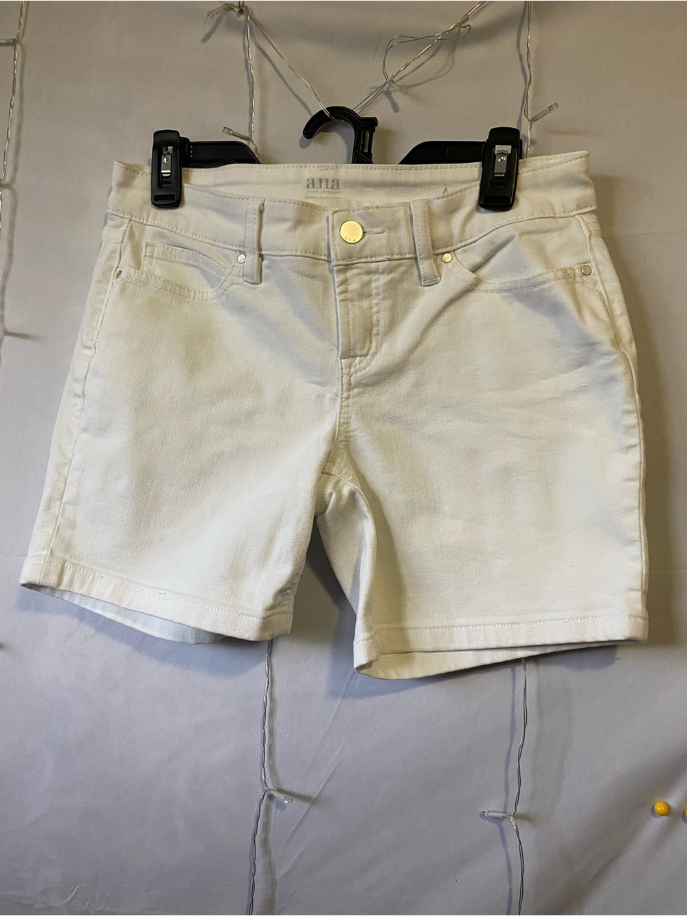 a.n.a Cream Women's Denim Shorts with Gold Hardware